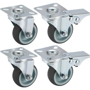 75/ mm en caoutchouc Gris non marquant Roulettes avec freins/ / Trou de boulon Fixation Heavy Duty Roulettes Roues par Bulldog Roulettes/ / Max 200/ kg par lot