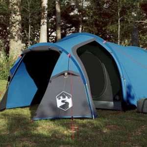 TENTE DE CAMPING Pwshymi-Tente de camping 4 personnes bleu 360x135x105 cm taffetas 185T