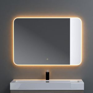 Miroir avec LED Illumination Salle de Bain (100x80cm) LED Lumineux Miroir  avec Éclairage (LED015) Interrupteur Tactile