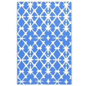 TAPIS Tapis d'extérieur Bleu et blanc 120x180 cm PP 3104