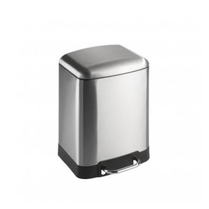 Poubelle Salle De Bain Inox 3L WENKO Leman Easy Close - Mini Poubelle Pédale