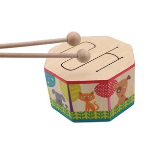 INSTRUMENT DE MUSIQUE ZERODIS jouets musicaux pour l'éducation précoce Jouets pour enfants, tambour en bois de dessin animé, jouets talkie-walkie Coloré