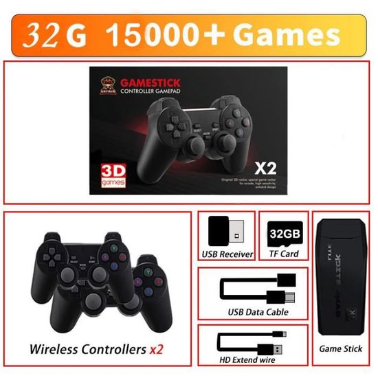 M9 Console Rétro 20 000 Jeux – Double Manette 2,4 GHz – Sortie 4K 1080p – 64 Go – Plug & Play