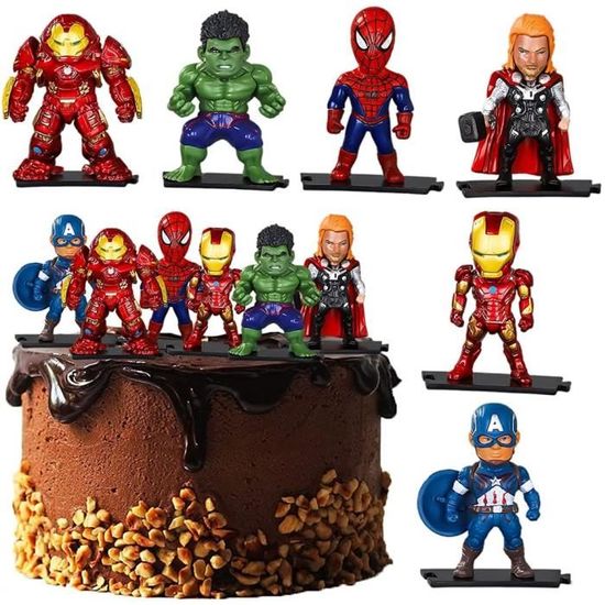 Lot de 12 mini figurines Avengers pour décoration de gâteaux