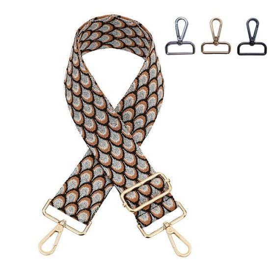 Bandoulière réglable à riveter en cuir lisse 2 cm