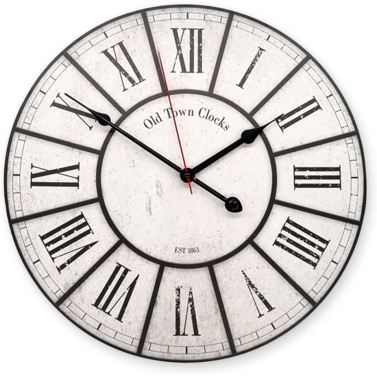 Horloge Murale Flip Clock Karlsson - Bois De Bambou - Format XL 37x17,5cm - Design Rétro