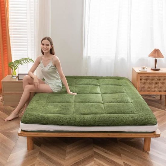 Matelas Futon en velours ras vert Becquet | 3 SUISSES