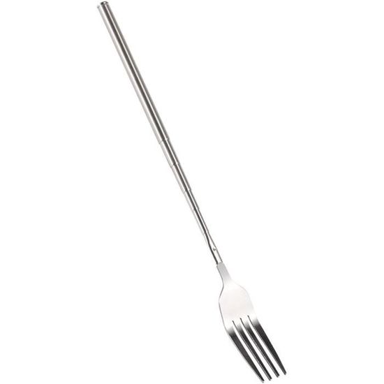 Lot De 2 Fourchettes Télescopiques Extensibles 22-65 Cm - Acier Inoxydable Pour Barbecue & Dessert