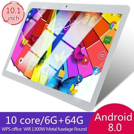 Tablette Tactile 10 pouces Android 8.0 6 + 64 Goavec fente pour carte TF Or rose