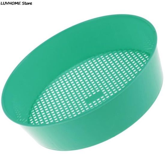 Tamis De Jardin Rond Vert - Diamètre Environ 16 Cm - Pour Tamiser Terre, Compost, Sable - Maille Plastique