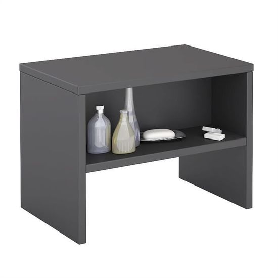 Table de chevet - IDIMEX - DION - 1 niche - gris mat - design moderne