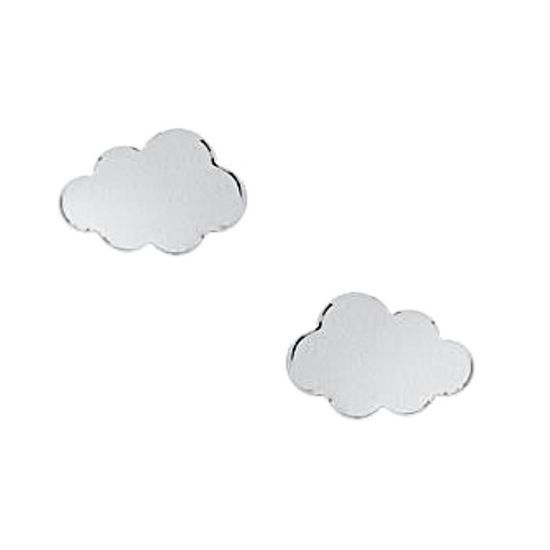 Boucles D’oreilles KBC – Clous Et Chaîne En Argent 925 Rhodié, Nuage 7x5mm, Neuves Avec étiquettes