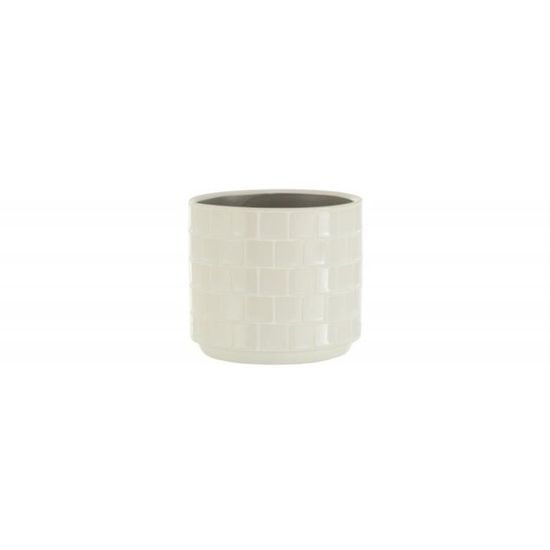 J-Line - J-Line Cachepot Lait - Ceramique - Blanc - 19,50cm