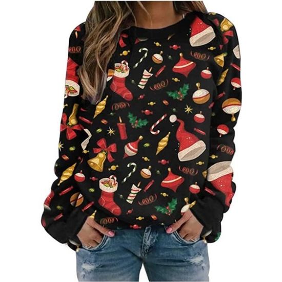 Pull De Noël Moche Rigolo Pour Femme – Sweat Polaire Humour, Motifs Festifs, Coupe Normale – Idéal Pour Les Fêtes Et Cadeaux