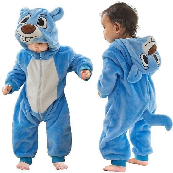 Grenouillère Bébé Unisexe Hiver - Pyjama à Boutons-pression - En Coton Doux Et Chaud - Pour Nouveau-né Et Nourrisson