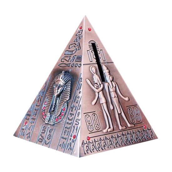 1pc pyramide égyptienne décor alliage pot d'épargne Vintage tirelire créatif cadeau d'anniversaire pour filles  TIRELIRE