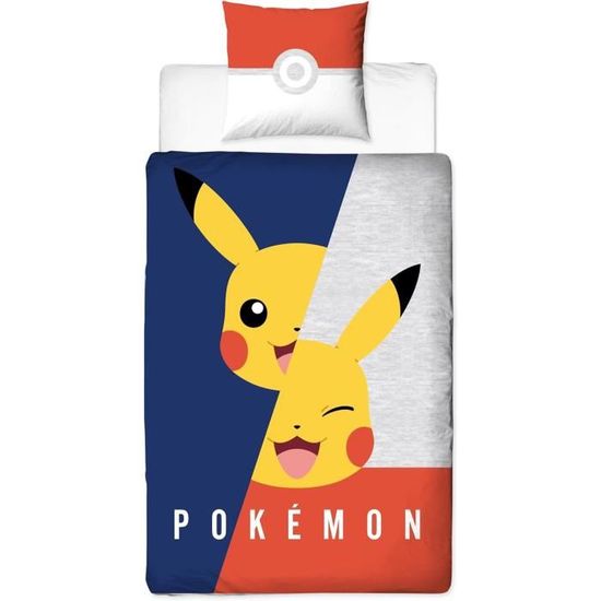 Couette Enfant Pokémon – Pikachu Et Squirtle, Taille Twin, Multicolore