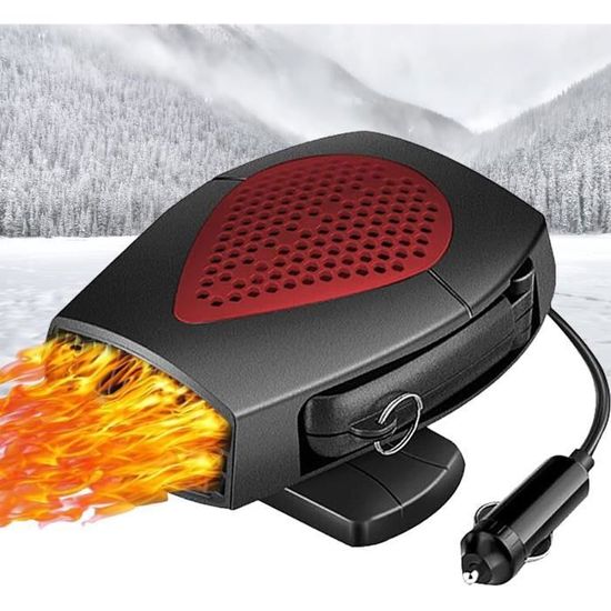 Chauffage De Voiture Portable 12V - 2-en-1 Chaud/froid, Base Rotative 360°, Idéal Pour Dégivrer Et Chauffer L'habitacle
