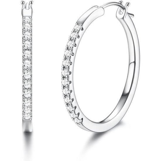 Boucles D'oreilles En Argent Cubique Et Zirconium De Roma