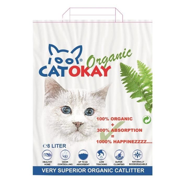 VADIGRAN Litière organique CatOkay - 8L - 4,5 kg - Pour chats