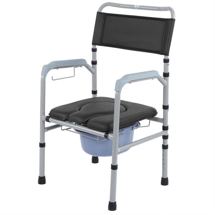 Chaise percée Chaise toilettes Chaise de toilettes Réglable avec bassin Urinal urine Avec couvercle WC Pliant Commode Adulte - CWU