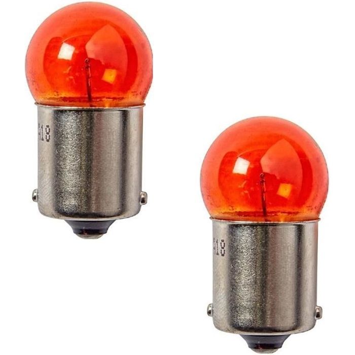2x AMPOULE 12V 10W BA15S ORANGE CLIGNOTANT AUTO VOITURE MOTO SCOOTER