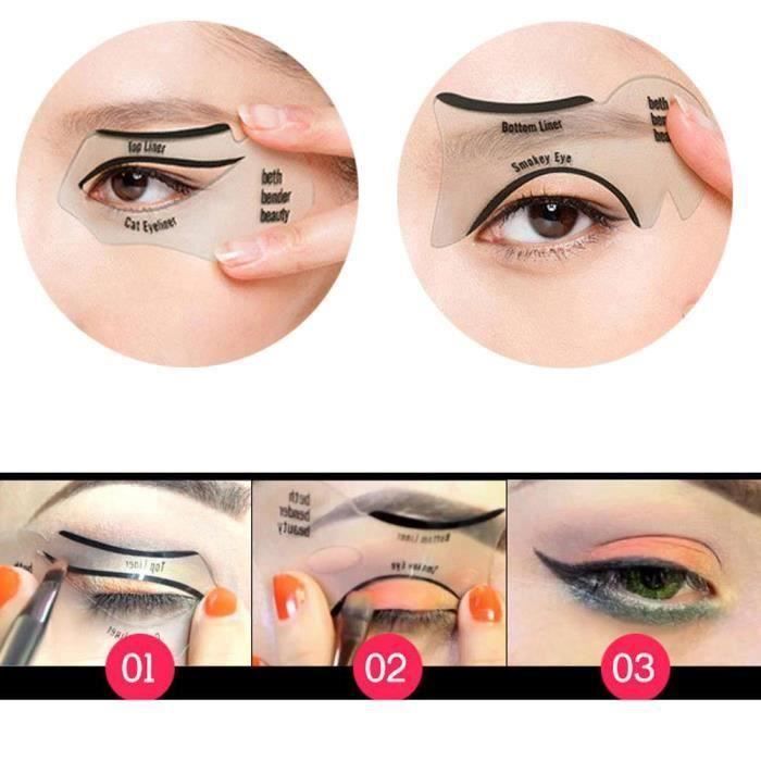 YM 1pair Guides Eyeliner Cat facile Maquillage rapide outil Eye-liner Pochoirs Modèles - YMTNS903A3433