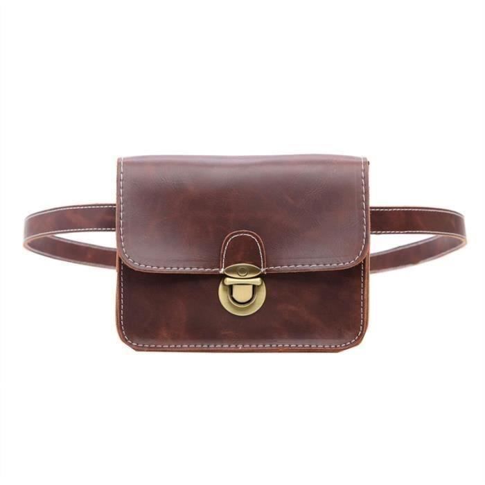 Vbiger Chic Sac de taille PU Ceinture en cuir pack multi-fonctionnel sac banane pour les filles et les femmes, Brown