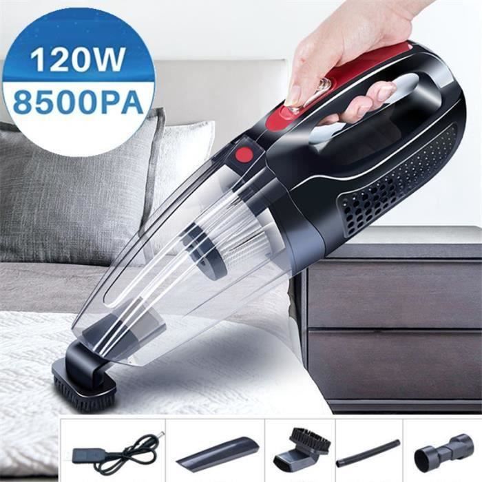 Aspirateur à Main Sans Fil Rechargeable 120w 8500pa, pour Maison, Poils et Liquides
