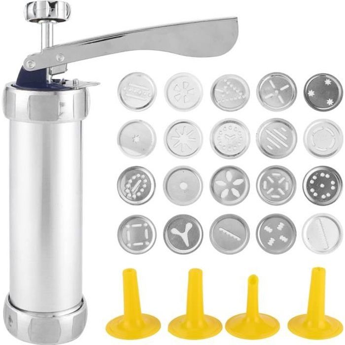 Biscuits Press Maker Kit Biscuits Maker Press Machine Ustensiles de cuisson avec 20 moules à biscuits 4 buses