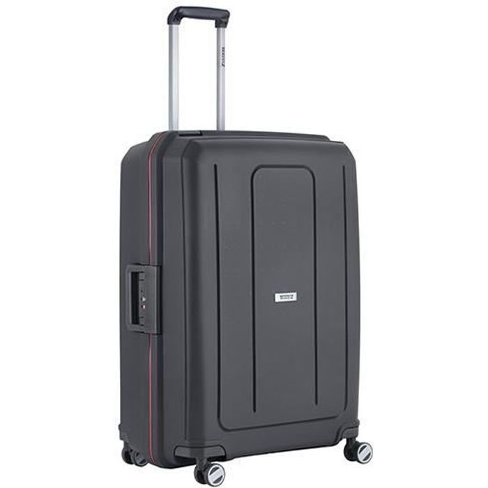 Valise TravelZ Locker – Valise TSA sûre et solide 75 cm – Fermetures fixes et doubles roues - Noir
