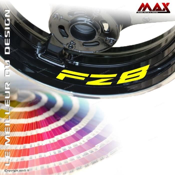 Décoration intérieure,4 Stickers de Jantes pour FZ8 Fazer 800 FZ 8 adhésifs autocollants bande tuning décoration - Type Jaune