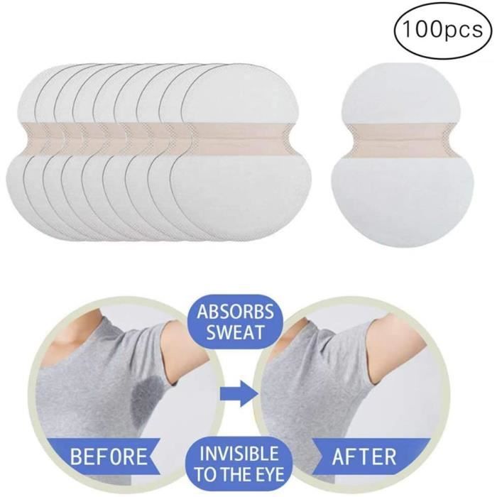 100pcs Coussinet Anti Transpirant à jetables, lutte contre l'hyperhidrose pour hommes femmes, accessoires personnels