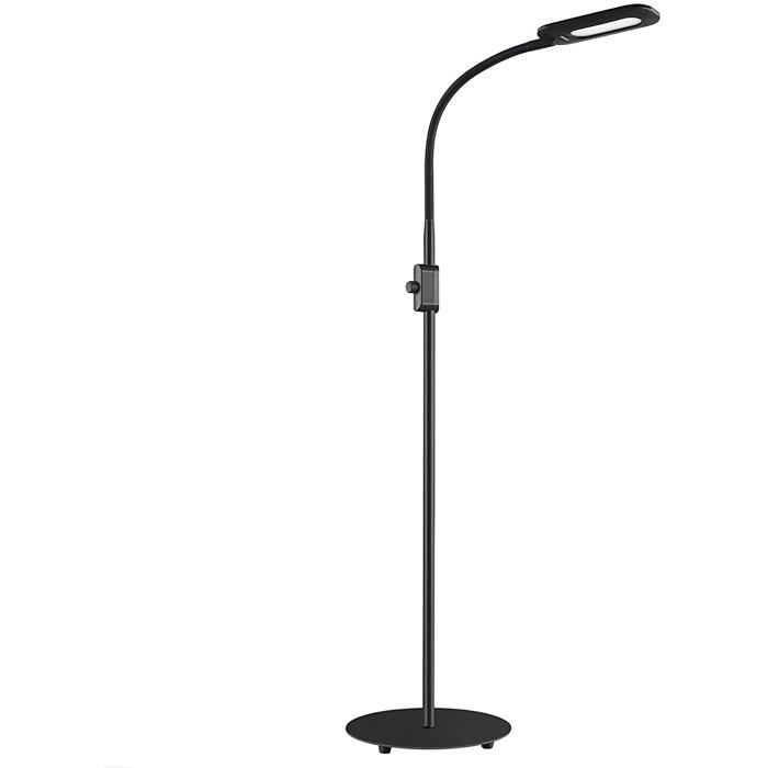 AUKEY Lampadaire sur Pied Salon LED 8W 3 modes de couleur 20 niveaux de luminosité réglables Lampe de lecture Soin des yeux LT-ST34