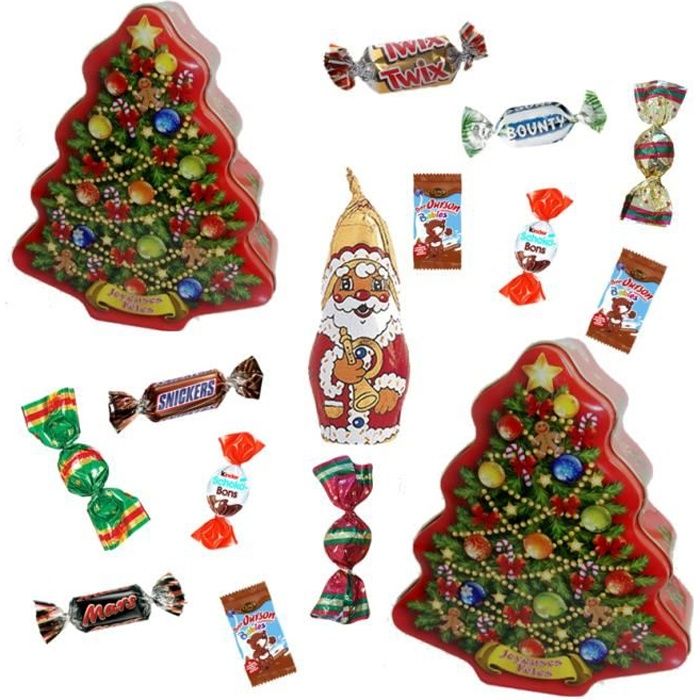 Lot de 3 sapins de Noël garnis de 35 chocolats