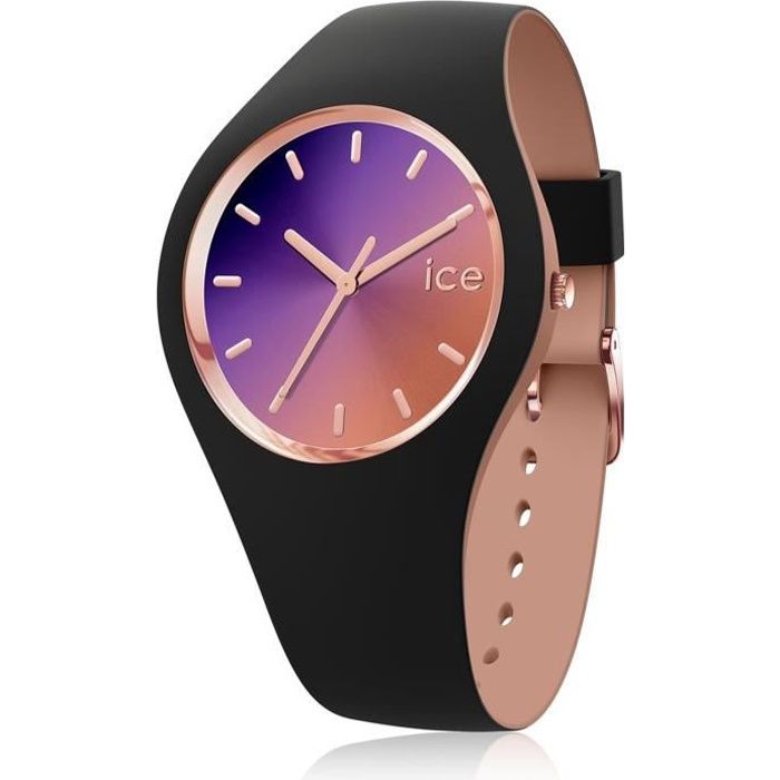 Ice-Watch - ICE duo chic Black purple - Montre noire pour femme avec bracelet en silicone - 016982 (Medium)