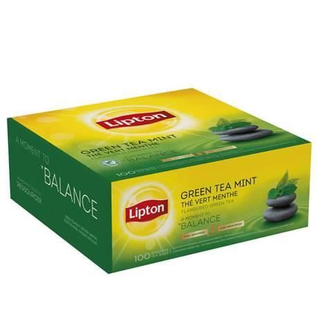 Lipton, Thé vert menthe, 100 sachets