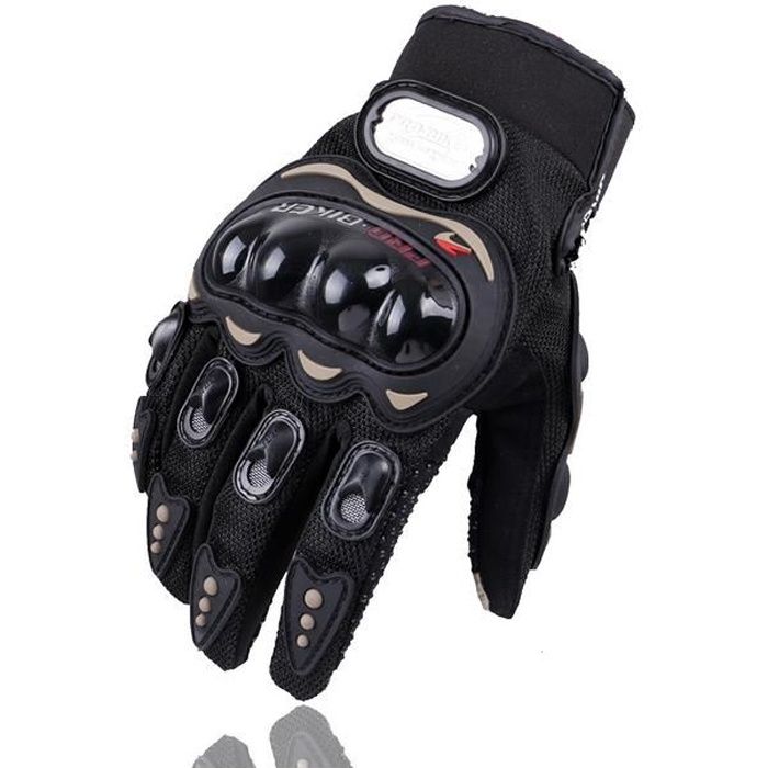 1 Paire Gants Moto Homologué Femme Homme Plein-Doigt Ecran Tactile Respirable Anti-glissant Anti-usure Réglable
