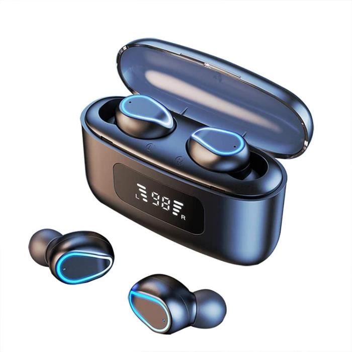 RUMOCOVO®Oreillette Bluetooth,Casque Bluetooth, casque sans fil, microphone, stéréo HiFi, 2200mAh, avec commande tactile