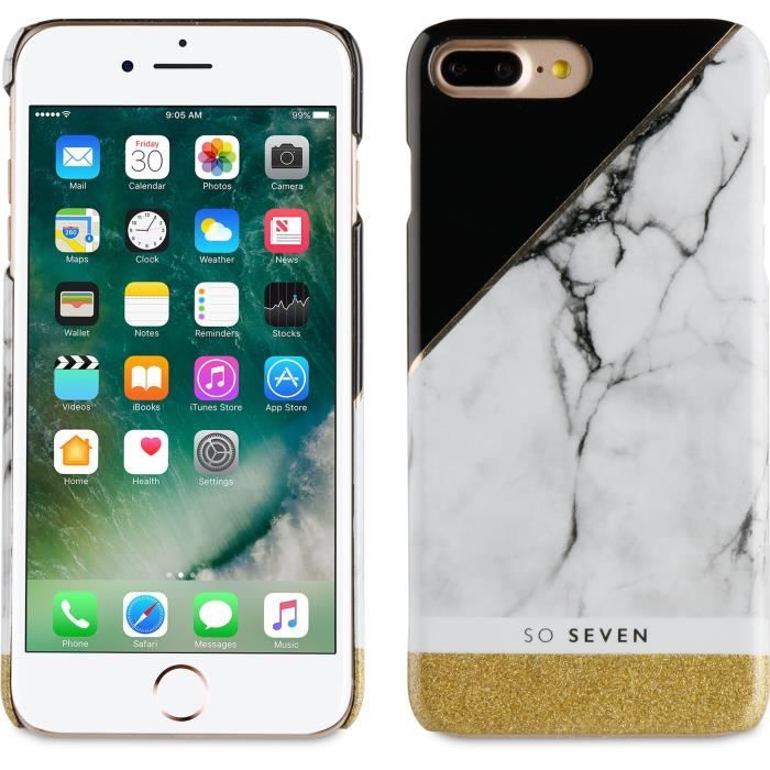 SO SEVEN Coque MARBLE GOLD APPLE Pour APPLE IPHONE 7 PLUS