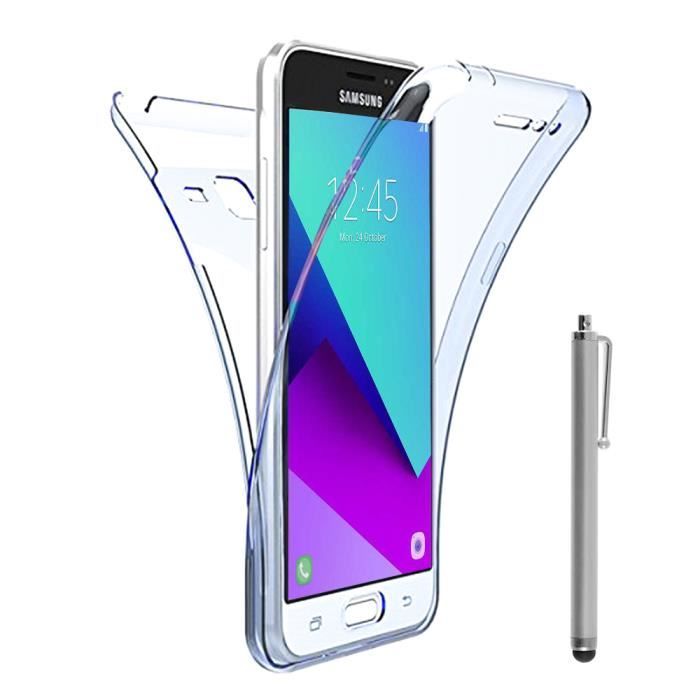 Pour Samsung Galaxy Grand Prime Plus- Grand Prime (2016): Coque Silicone 360° protection Avant et Arrière + Stylet - TRANSPARENT