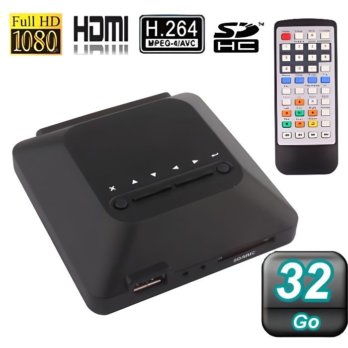 Passerelle multimédia FULL HD 1080P HDMI 32Go
