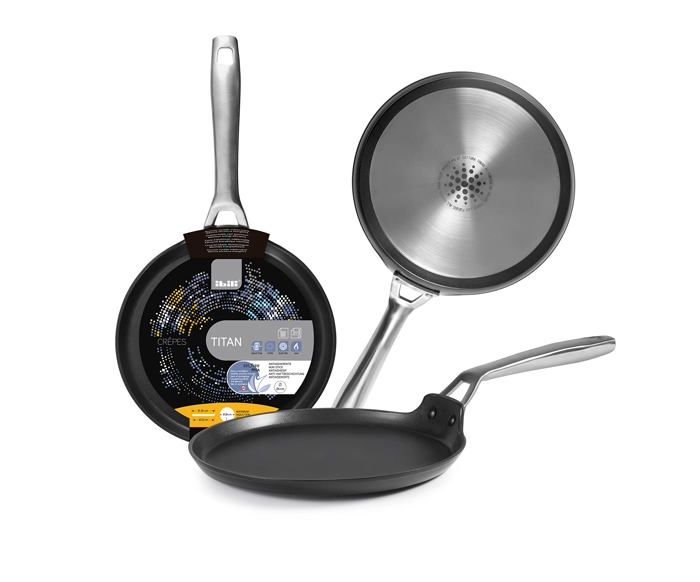 IBILI Poêle à Crêpes Titan 22 Cm – Fonte D’Aluminium Anti-adhésif Induction & Four