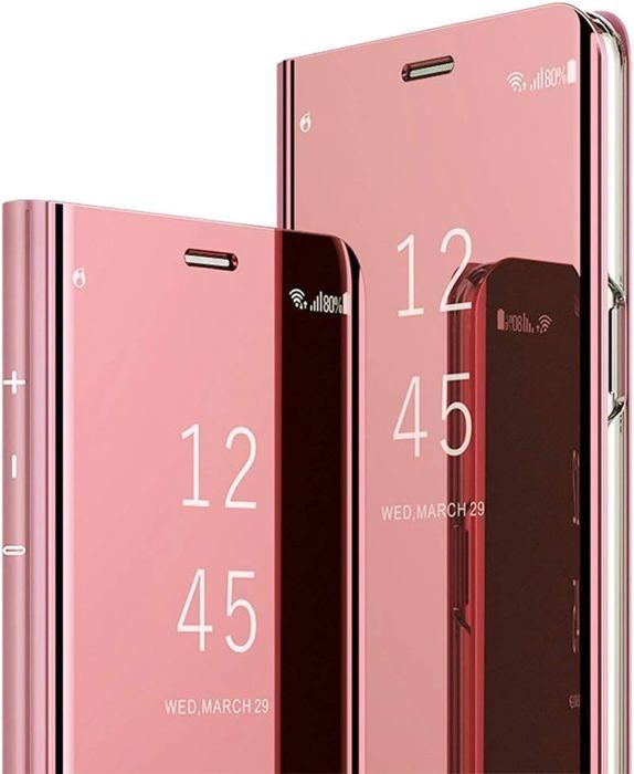 MRSTER Coque Miroir Huawei Y7 2018 / Honor 7C – Housse à Rabat Standing 360° Protection, Fonction Sleep, Silver