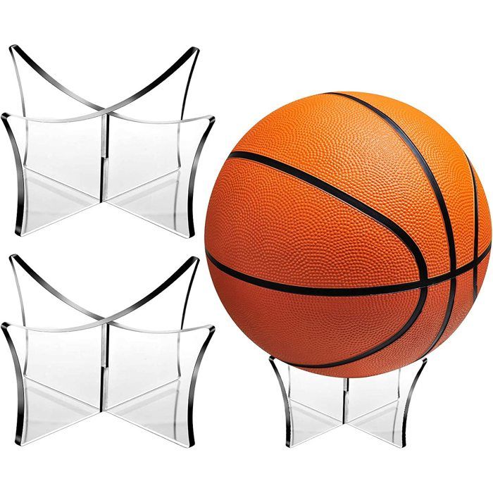 Supports en acrylique pour ballons de football basket-ball volley-ball softball et rugby lot de 3 pièces.