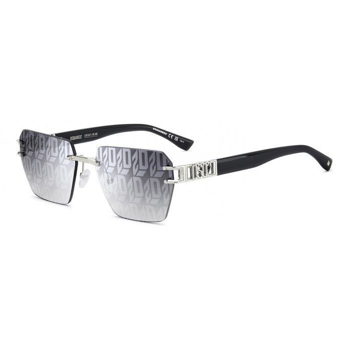 Lunettes de Soleil Dsquared2 D2 0173/S 58/17/145 PALLADIUM/ GREY TOP LINEAR MIRRORED métal homme D2 0173/S
