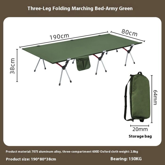 Acheter Lit de couchage léger en alliage d'aluminium, lit pliant de Camping avec rallonges de jambes pour le Camping en plein air