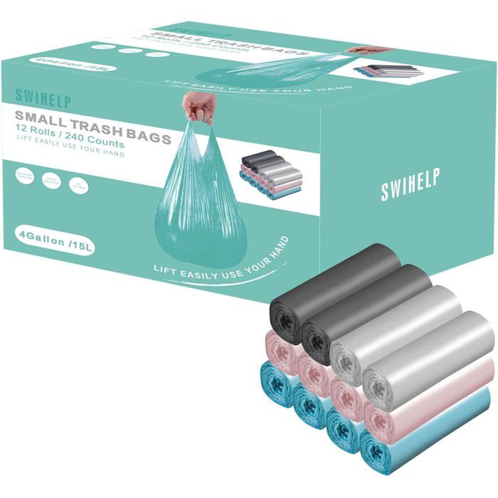 Tidyz 600 Sacs à Couches Extra Large Avec Poignées à Nouer - 6 Rouleaux De 100 Sacs - Hygiéniques Et Pratiques