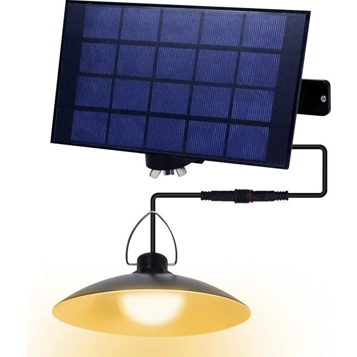 Lampe solaire suspendue extérieur suspension industrielle jardin/garage/balcon blanc chaud 1 module = 1 lampe YYV