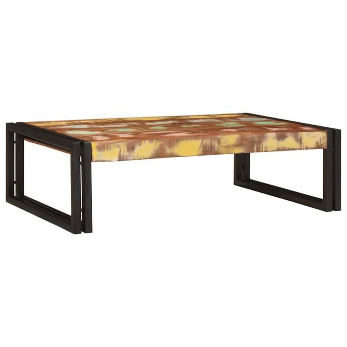 Étagère de salle de bain moderne - vidaXL - Multicolore - 80x50x23 cm - Bois massif recyclé - Rectangulaire - Fer noir